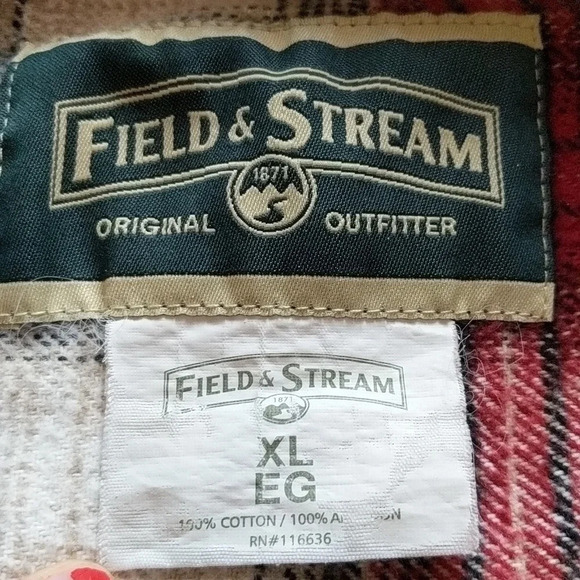 Vintage Field & Stream Flannel Shirt Red Plaid XL - Picture 4 of 11